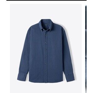 Proper Cloth Albiate Wash Siate Blue Denim Untuck Button Shirt @k9 Men 18 Collar